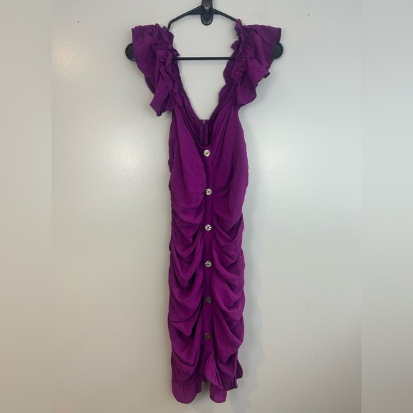Zara Purple Ruched Mini Dress - Picture 12 of 14